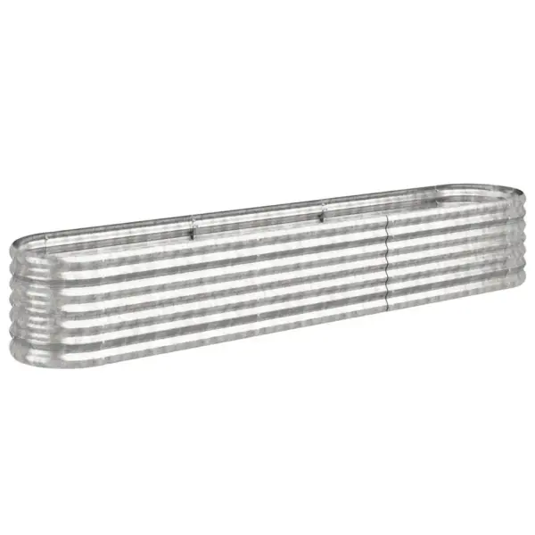 Aia taimelava galvaniseeritud terasest, ovaalne, hõbedane, 224 x 40 x 36 cm – 2