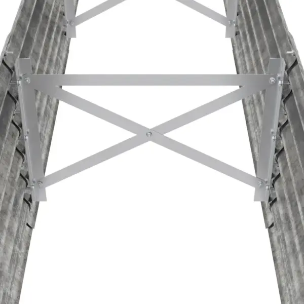 Aia taimelava galvaniseeritud terasest, ovaalne, hõbedane, 224 x 40 x 36 cm – 5