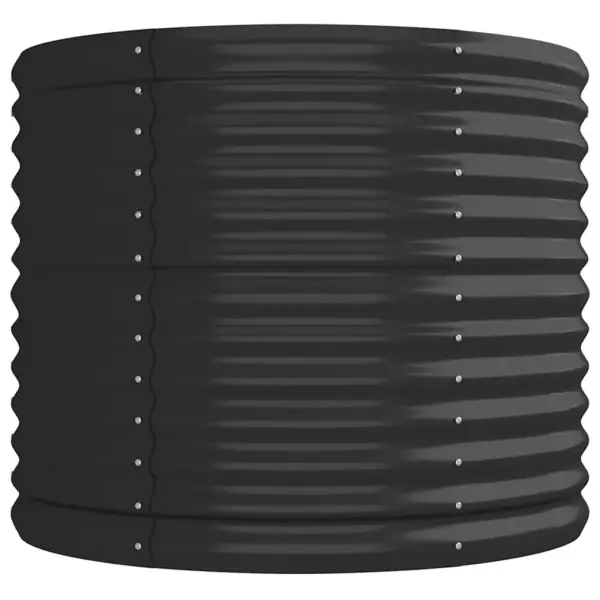 Ovaalne aia taimelava galvaniseeritud terasest, antratsiithall, 224 x 80 x 68 cm – 4