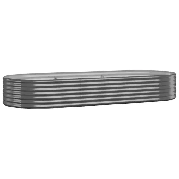 Ovaalne aia taimelava, galvaniseeritud teras, antratsiithall, 249 x 100 x 36 cm – 2