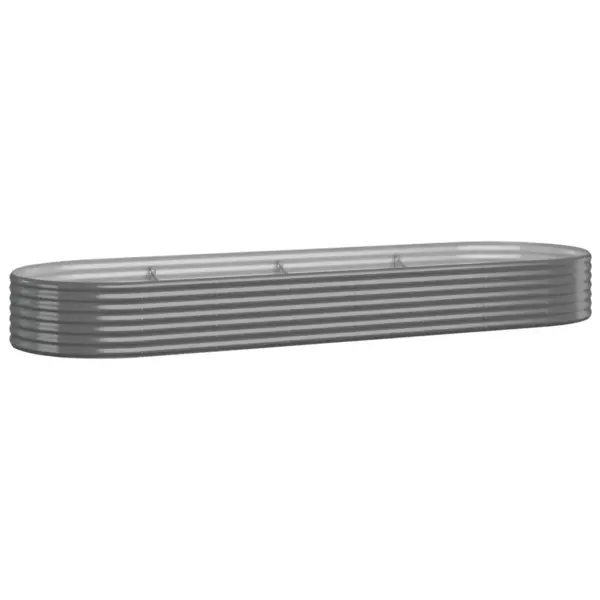 Aia taimelava galvaniseeritud terasest, ovaalne, hall, 322 x 100 x 36 cm - 2