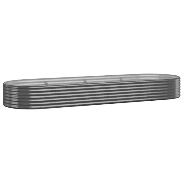 Ovaalne aia taimelava galvaniseeritud terasest, antratsiithall, 322 x 100 x 36 cm – 2