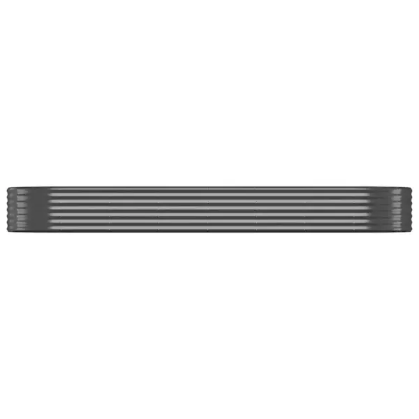 Ovaalne aia taimelava galvaniseeritud terasest, antratsiithall, 322 x 100 x 36 cm – 3