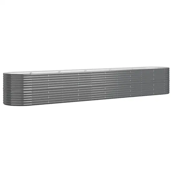Ovaalne aia taimelava galvaniseeritud terasest, antratsiithall, 440 x 80 x 68 cm - 2