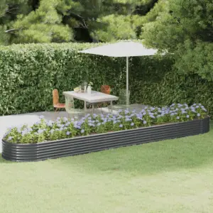 Aia taimelava galvaniseeritud terasest, ovaalne, antratsiithall, 507 x 100 x 36 cm