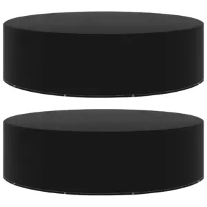 Ümmargused aiamööblikatted 2 tk, must polüetüleen, Ø 205 x 90 cm, 10 kinnitusavaga