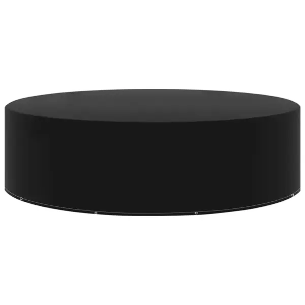 Ümmargused aiamööblikatted 2 tk, must polüetüleen, Ø 205 x 90 cm, 10 kinnitusavaga – 2