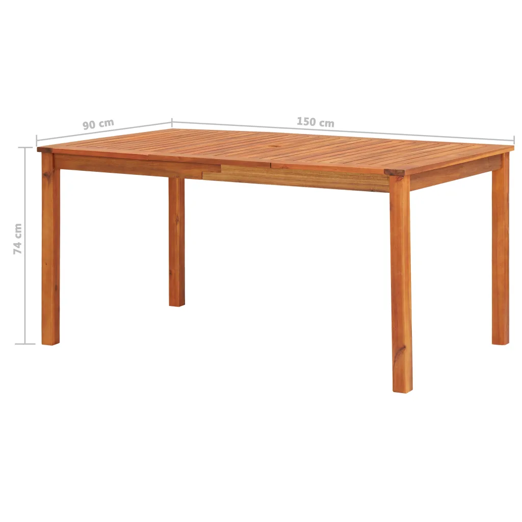 5-osaline akaatsiapuidust aiamööbli komplekt patjadega, laud 150 x 90 cm