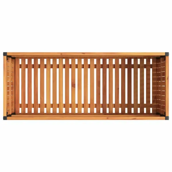 Akaatsiapuidust aia taimekast terasraamiga, pruun, 110 x 45 x 44 cm – 7