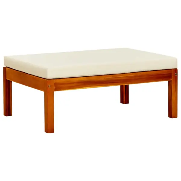 Varikatusega aiapink lauaga ja jalatugedega, akaatsiapuidust, kreemjad padjad, 179 x 66 x 180 cm – 8