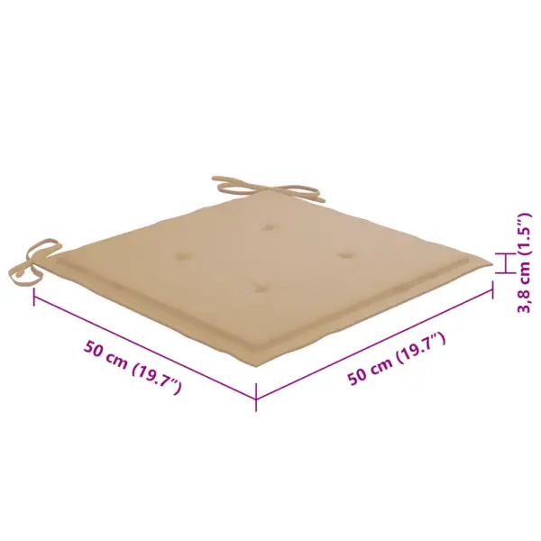 Ilmastikukindlad akaatsiapuidust aiatoolid beežide patjadega, 6 tk – 9