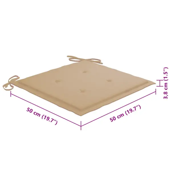 Akaatsiapuidust aiatoolid patjadega, 8 tk, beež, 61 x 57 x 92 cm – 9