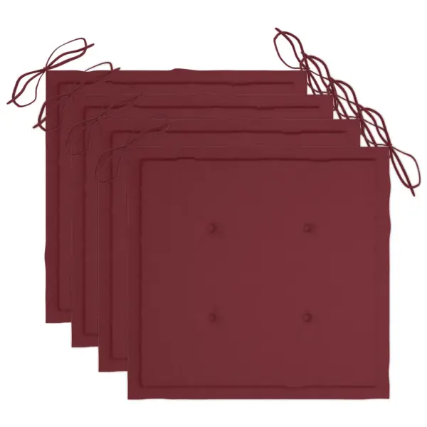 Hallid akaatsiapuidust aiatoolid istmepatjadega, 4 tk, veinipunased padjad – 7