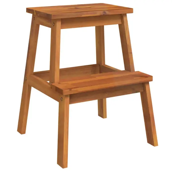 Kaheastmeline akaatsiapuidust astmepink, pruun, 40 x 38 x 50 cm – 2