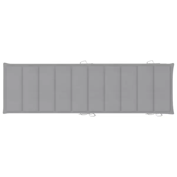 Kokkupandav akaatsiapuidust päevitustool halli istmepadja ja peapadjaga – 10