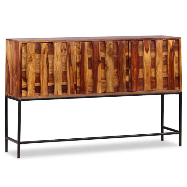 Akaatsiapuidust puhvetkapp sepistatud rauast jalgadel, pruun, 120 x 30 x 80 cm - 2