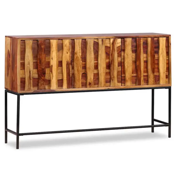 Akaatsiapuidust puhvetkapp sepistatud rauast jalgadel, pruun, 120 x 30 x 80 cm - 4