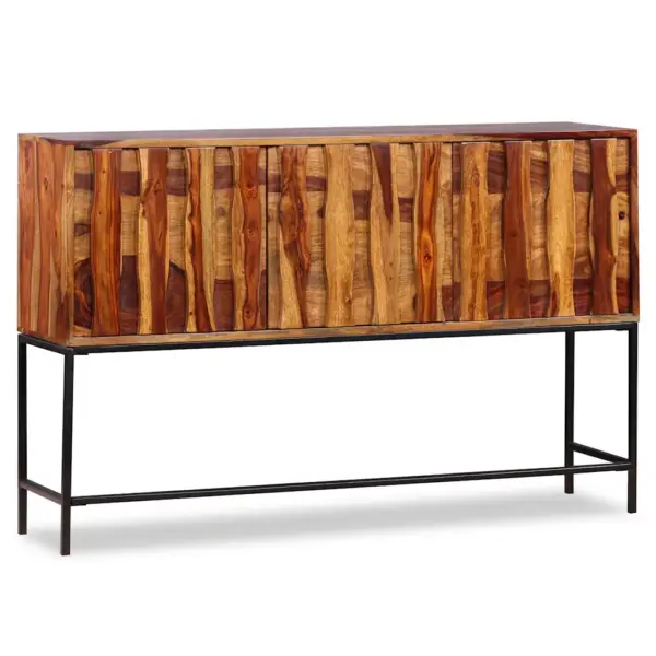 Akaatsiapuidust puhvetkapp sepistatud rauast jalgadel, pruun, 120 x 30 x 80 cm - 5
