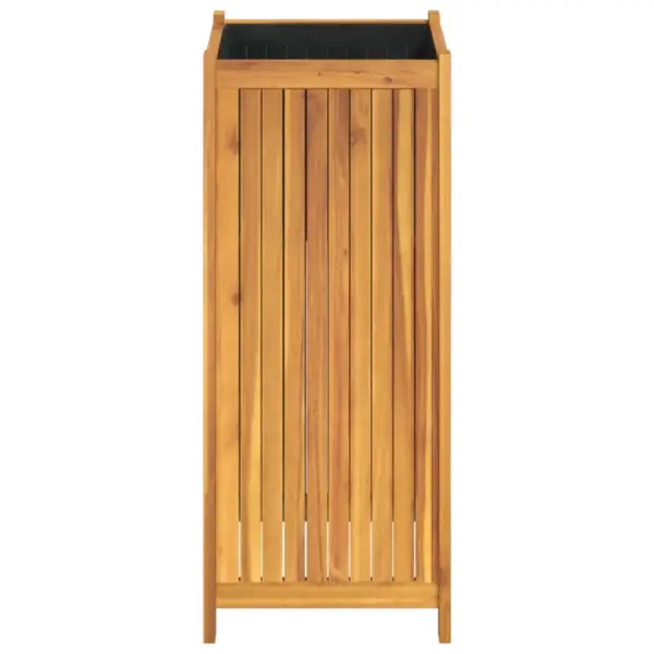 Kõrge akaatsiapuidust taimekast lausriidest kotiga, 42 x 42 x 100 cm – 6