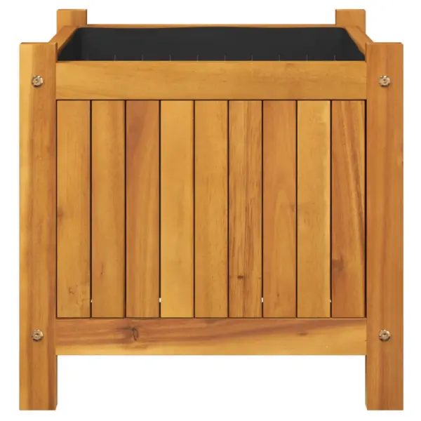 Toekast akaatsiapuidust taimekast lausriidest voodriga, 42 x 42 x 40 cm – 4