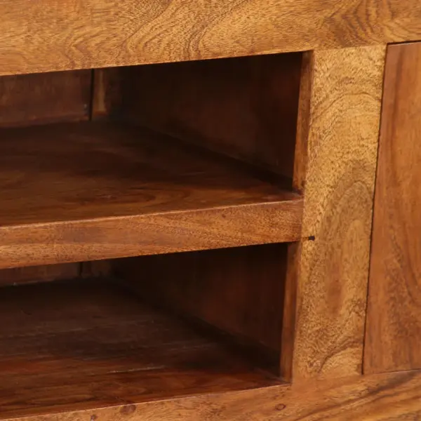 Akaatsiapuidust telerikapp kahe kapiosa ja riiulitega, meeviimistlus, pruun, 120 x 30 x 40 cm – 10