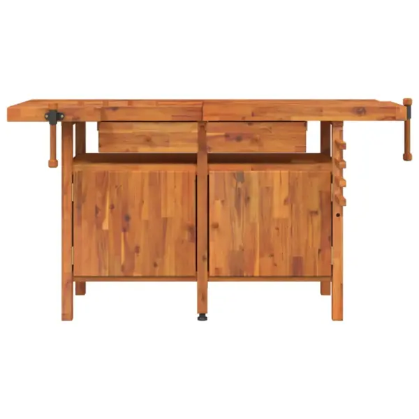 Akaatsiapuidust tööpink sahtlite ja kruustangidega, 162 x 62 x 83 cm – 3