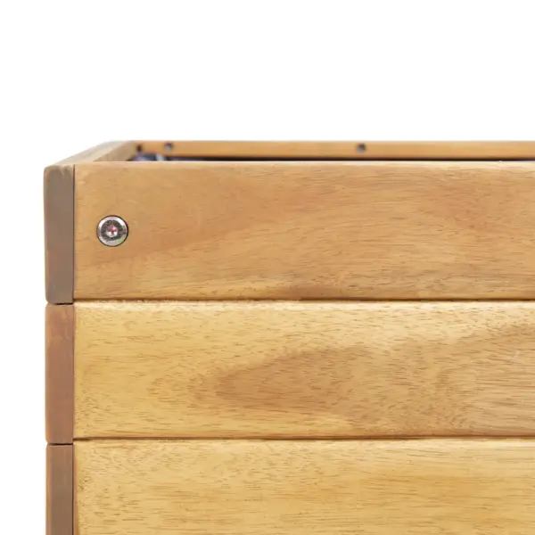 Tõstetud akaatsiapuidust taimekast riiuli ja PVC-kilega, 78,5 x 58,5 x 78,5 cm – 6