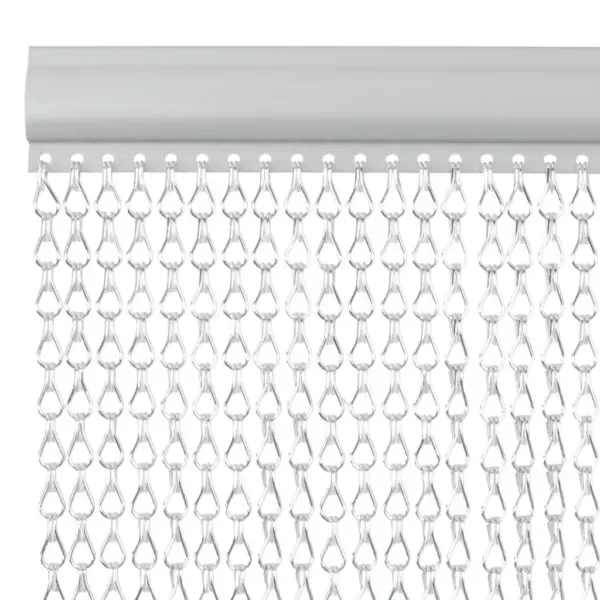 Alumiiniumist kettidest ukse putukavõrk, hõbedane, 90 x 212 cm – 3