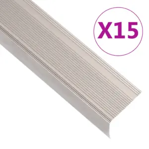 L-kujuline trepiliist trepiservade kaitseks, alumiinium, 100 cm, šampanja, 15 tk