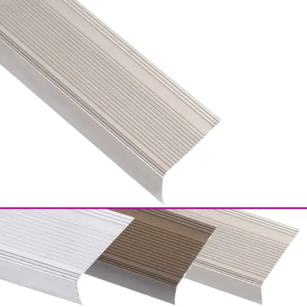 L-kujuline trepiliist trepiservade kaitseks, alumiinium, 100 cm, šampanja, 15 tk - 2