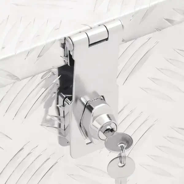 Lukustatav alumiiniumist hoiukast, hõbedane, 100 x 55 x 37 cm – 8