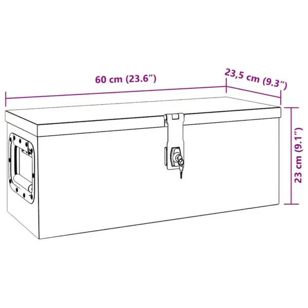 Alumiiniumist lukustatav hoiukast tööriistadele, hõbedane, 60 x 23,5 x 23 cm – 9