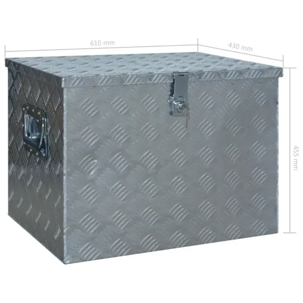 Alumiiniumist lukustatav hoiukast, 610 x 430 x 455 mm, hõbedane – 8
