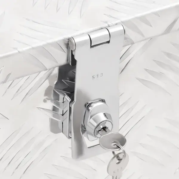 Alumiiniumist lukustatav hoiukast käepidemetega, hõbedane, 80 x 39 x 30 cm – 8