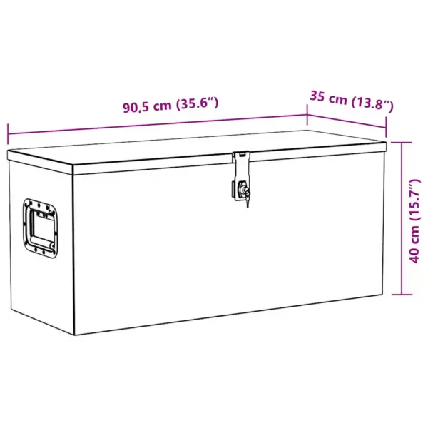 Lukustatav alumiiniumist hoiukast kahe käepidemega, hõbedane, 90,5 x 35 x 40 cm – 8