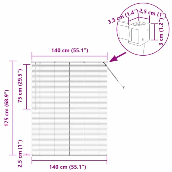 Alumiiniumist Veneetsia ruloo, hõbedane, 175 x 140 cm – 13