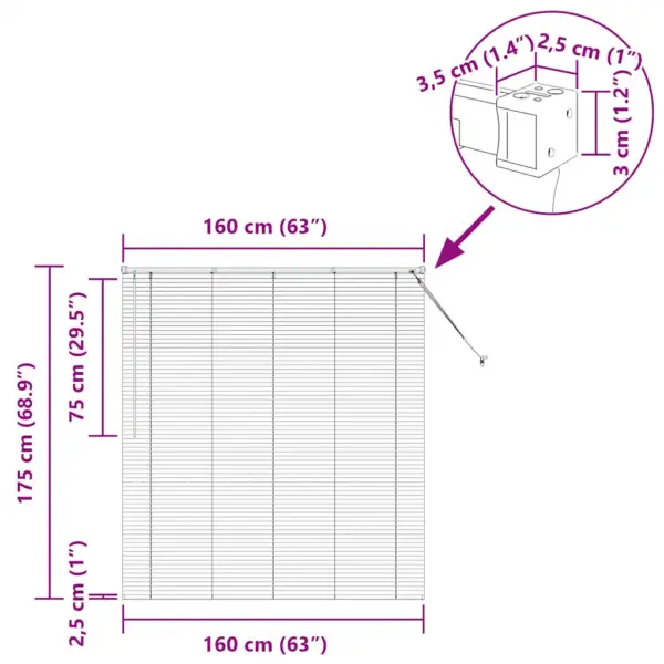 Alumiiniumist Veneetsia ruloo, must, 175 x 160 cm – 13