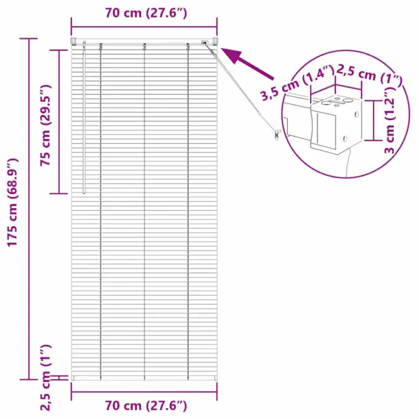 Alumiiniumist veneetsia ruloo, must, 175 x 70 cm – 13