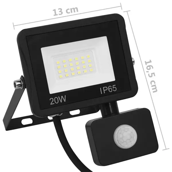Anduriga LED-prožektor õuevalgustuseks, 20 W, soe valge, must, 13 x 16,5 cm – 11