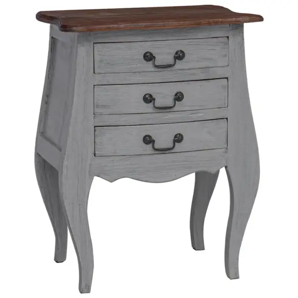 Antiikstiilis mahagonipuidust öökapp 3 sahtliga, pruun, 48 x 35 x 64 cm – 2