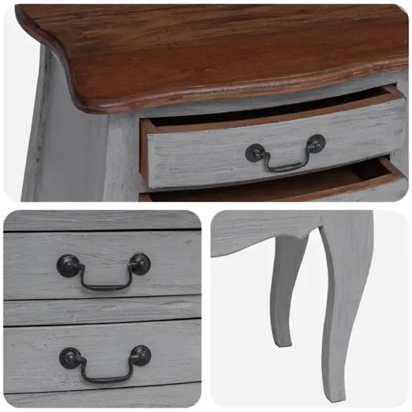 Antiikstiilis mahagonipuidust öökapp 3 sahtliga, pruun, 48 x 35 x 64 cm – 8