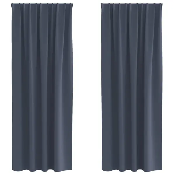 Pimendavad kardinad rõngastega, 2 tk, antratsiit, 225 x 140 cm, polüester – 2