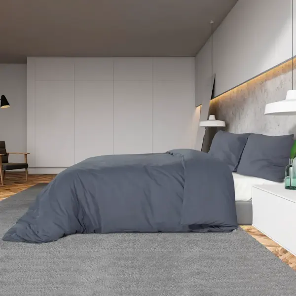 Mikrofiiber voodipesukomplekt, antratsiithall, 200 x 200 cm, tekikott + 2 padjapüüri – 4