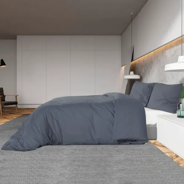 Antratsiithall mikrofiibrist voodipesukomplekt, 155 x 220 cm, 1 tekikott ja 1 padjapüür – 4