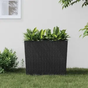 Taimekast eemaldatava sisuga, antratsiithall, 58 x 18 x 50 cm, PP-rotang, 12/44 l