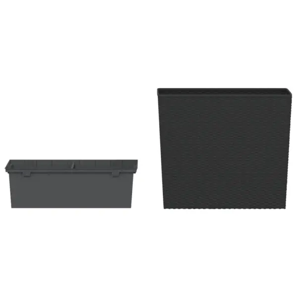 Taimekast eemaldatava sisuga, antratsiithall, 58 x 18 x 50 cm, PP-rotang, 12/44 l – 3