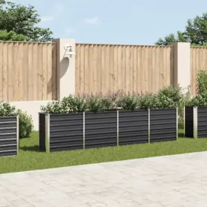 Kõrge tsingitud terasest peenrakast, antratsiithall, 320 x 40 x 77 cm