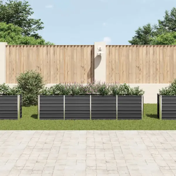 Kõrge tsingitud terasest peenrakast, antratsiithall, 320 x 40 x 77 cm – 3