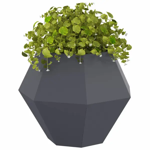 Antratsiitne terasest aiataimepott, geomeetriline, 75 x 75 x 60 cm – 3