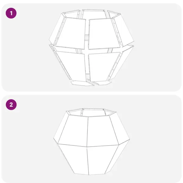 Antratsiitne terasest aiataimepott, geomeetriline, 75 x 75 x 60 cm – 8